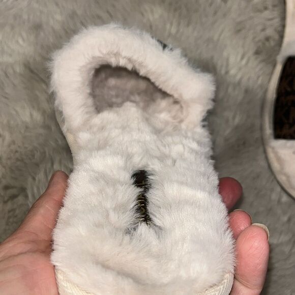 Michael Michael Kors Women Faux Fur Jet Set MK Slide Brown Slipper Size 7 - Picture 3 of 5